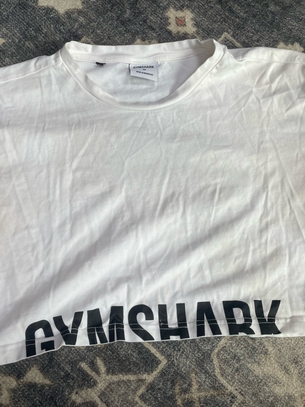 Gymshark White Crewneck Tee with Logo Tag